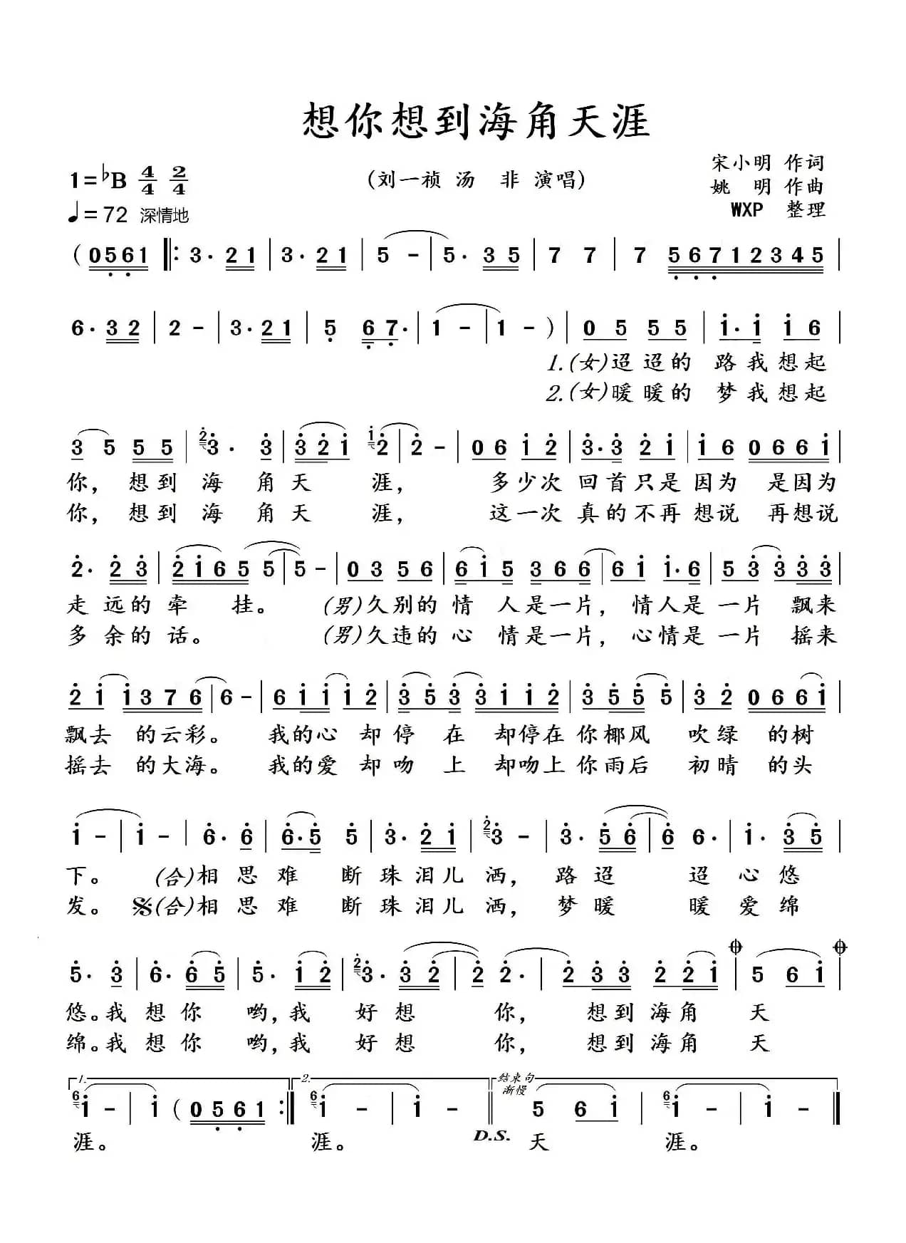 想你想到海角天涯