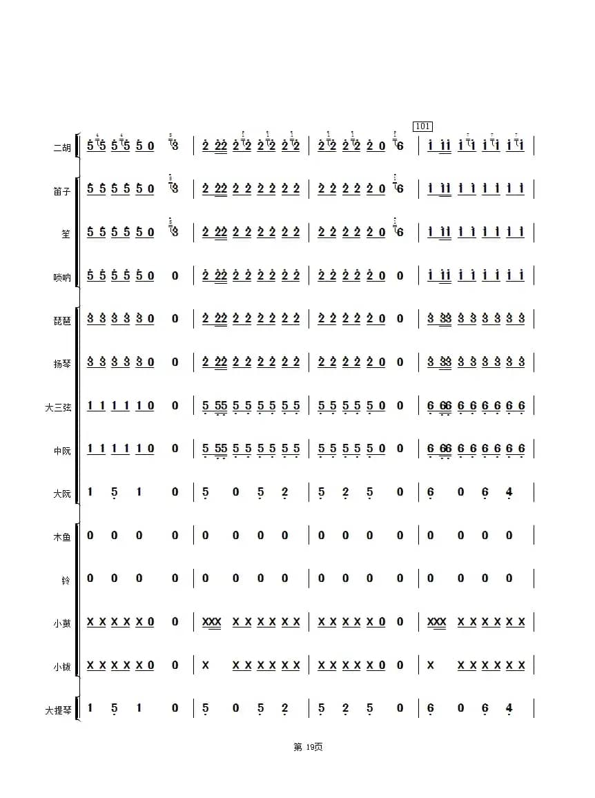 拔根芦柴花（民乐合奏总谱）