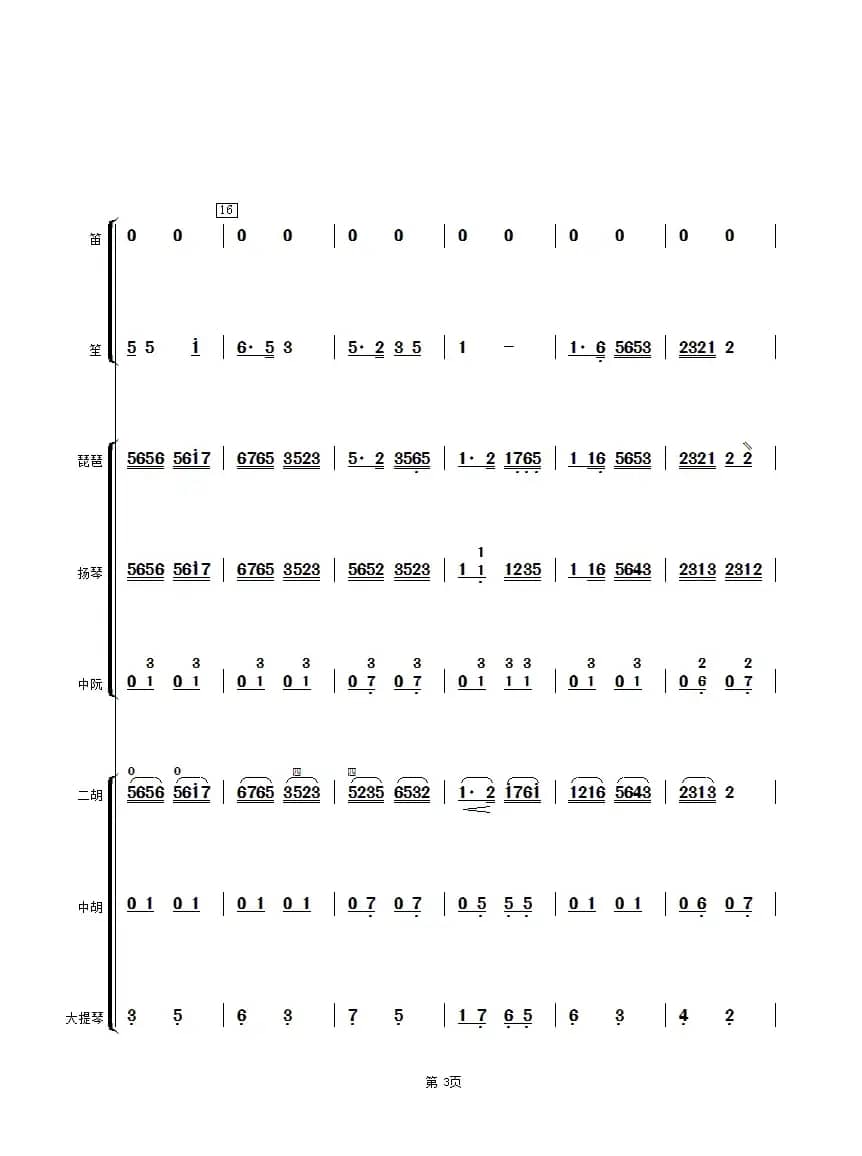 紫竹调（民乐小合奏总谱）