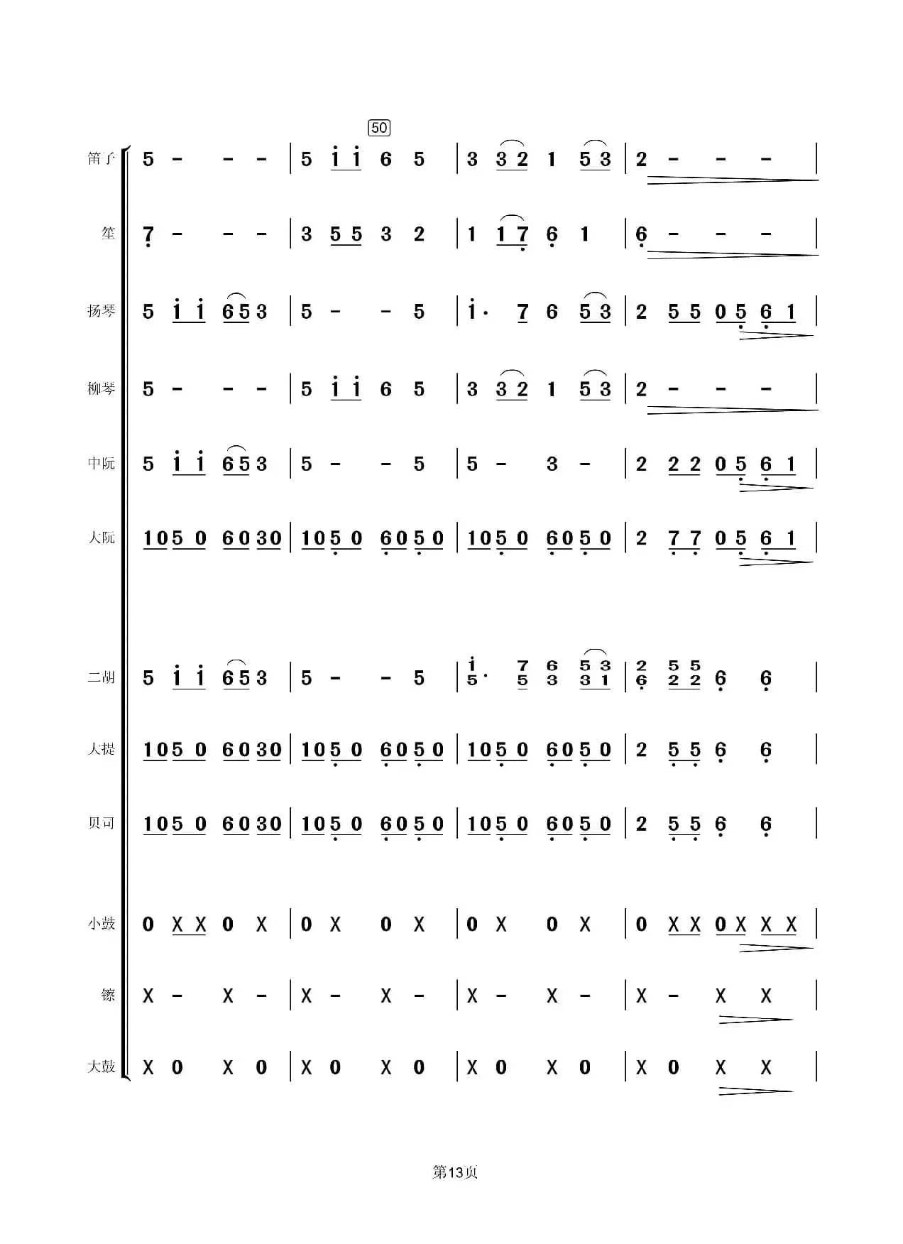 回娘家（民乐总谱）（小小张制谱）