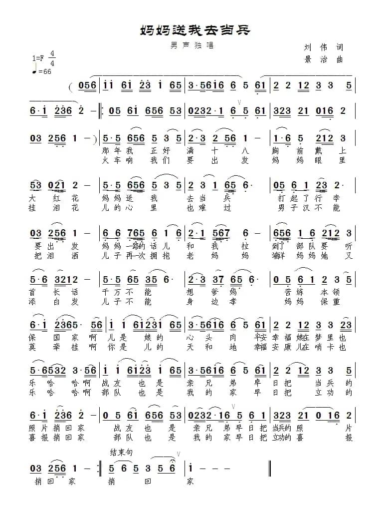 妈妈送我去当兵