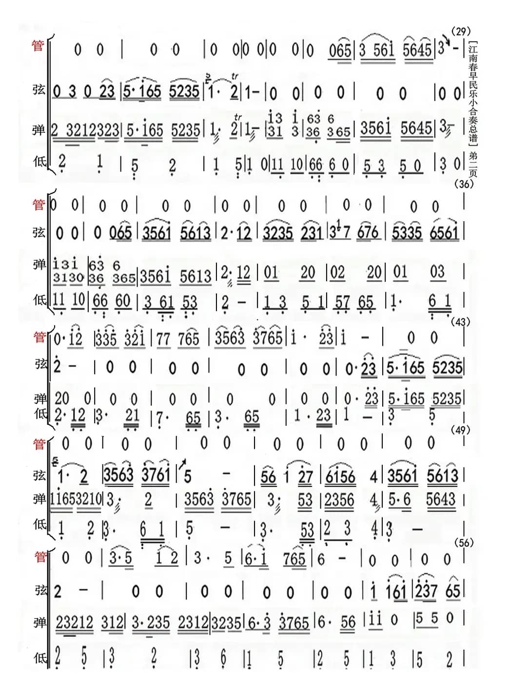 江南春早（民乐小合奏总谱）