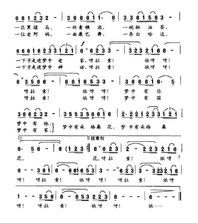 梦中有朵格桑花（王春明词 张义昌曲）