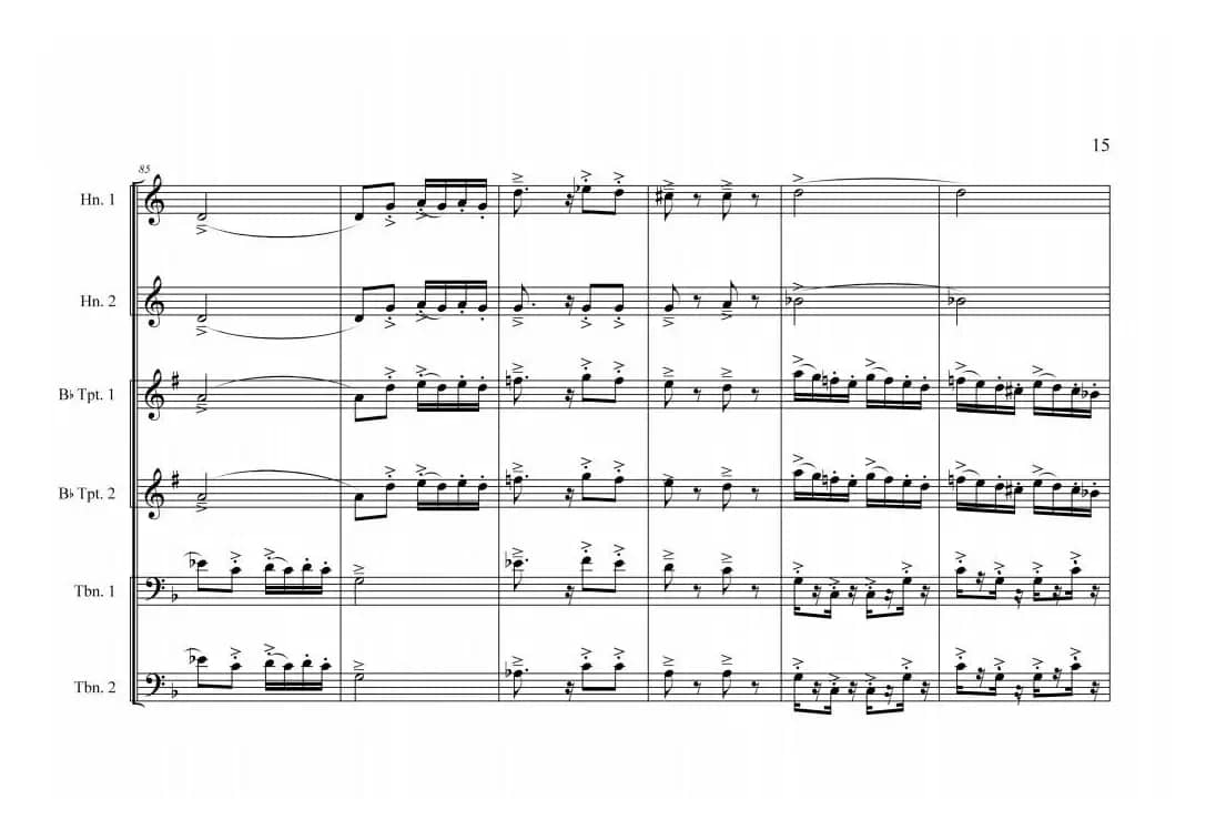 铜管六重奏《中国航母前奏曲》总谱（周开屏原创）