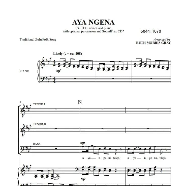 Aya Ngena合唱谱