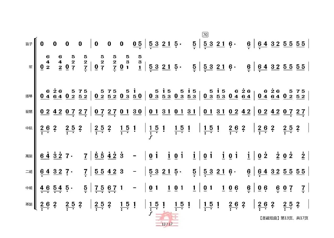 圣诞组曲（民乐合奏总谱）
