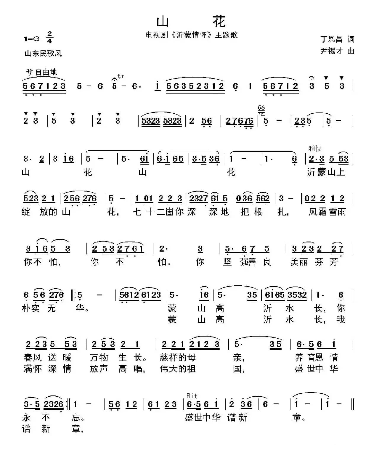 山花（电视片《沂蒙情怀》主题歌）