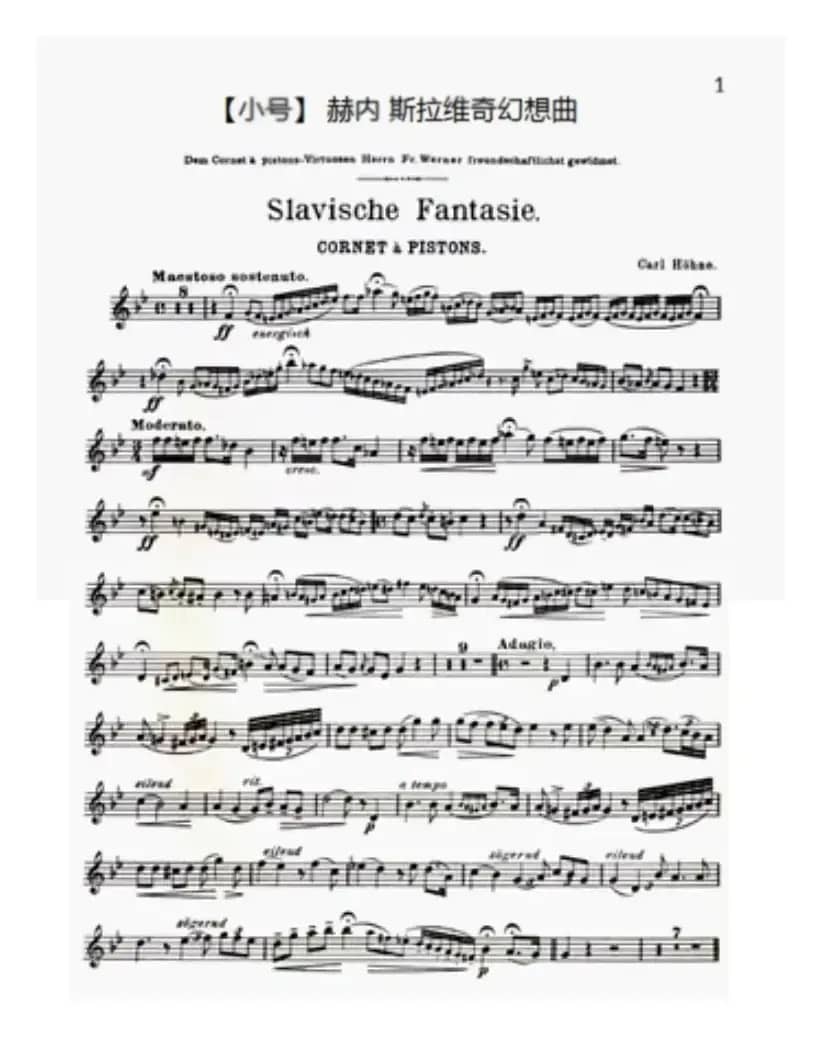 斯拉维奇幻想曲（小号谱）