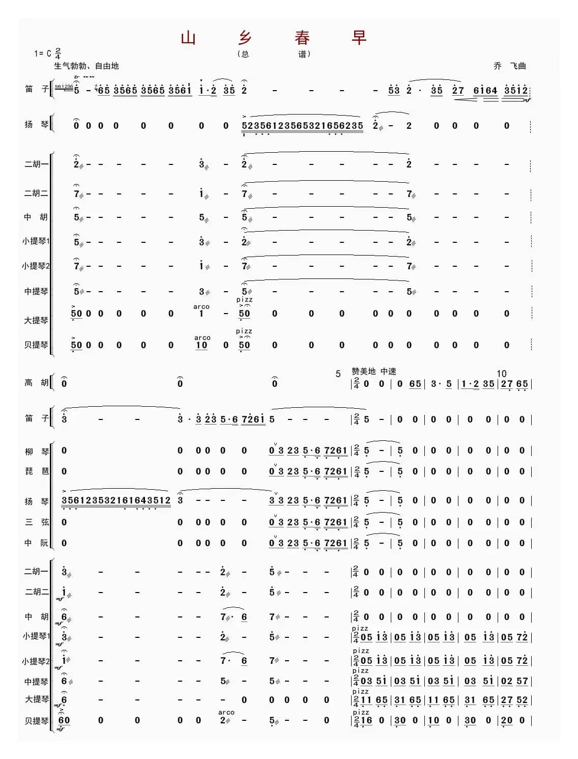 山乡春早（总谱）