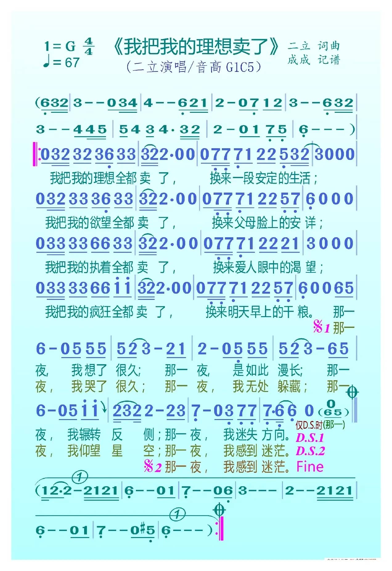 我把我的理想卖了（二立）