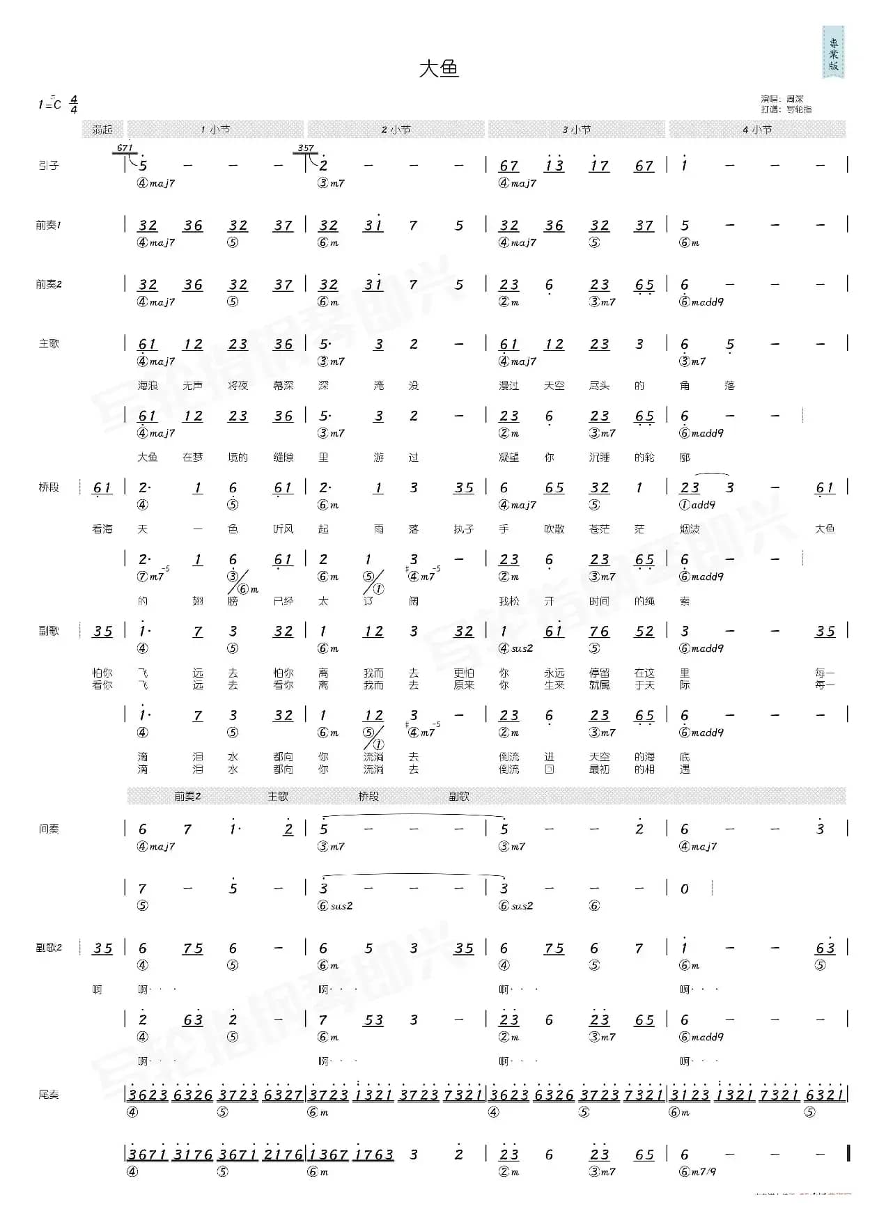 大鱼（简和谱）