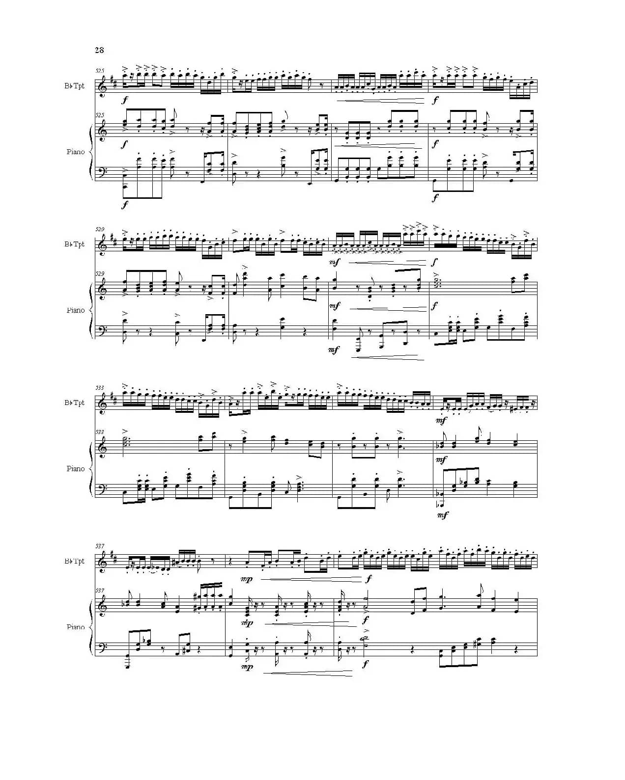 小号小协奏曲《祖国我属于你》总谱（周开屏原创）