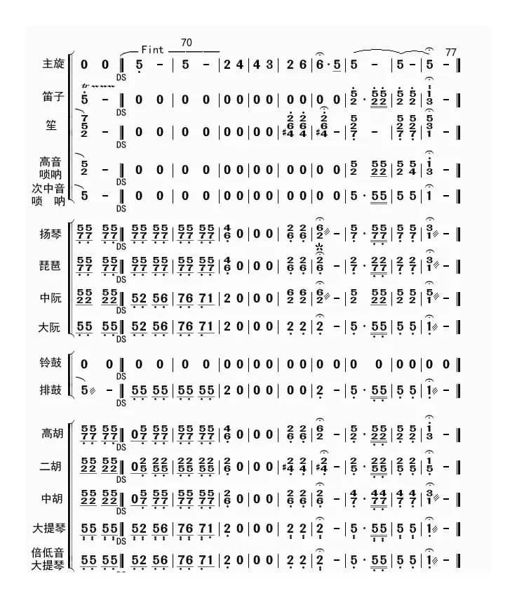 在希望的田野上（总谱）
