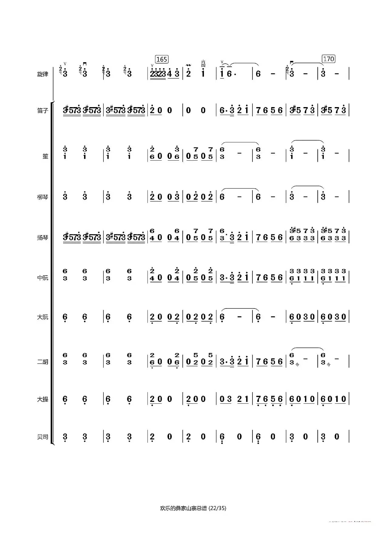 欢乐的彝家山寨总谱（小小张制谱）