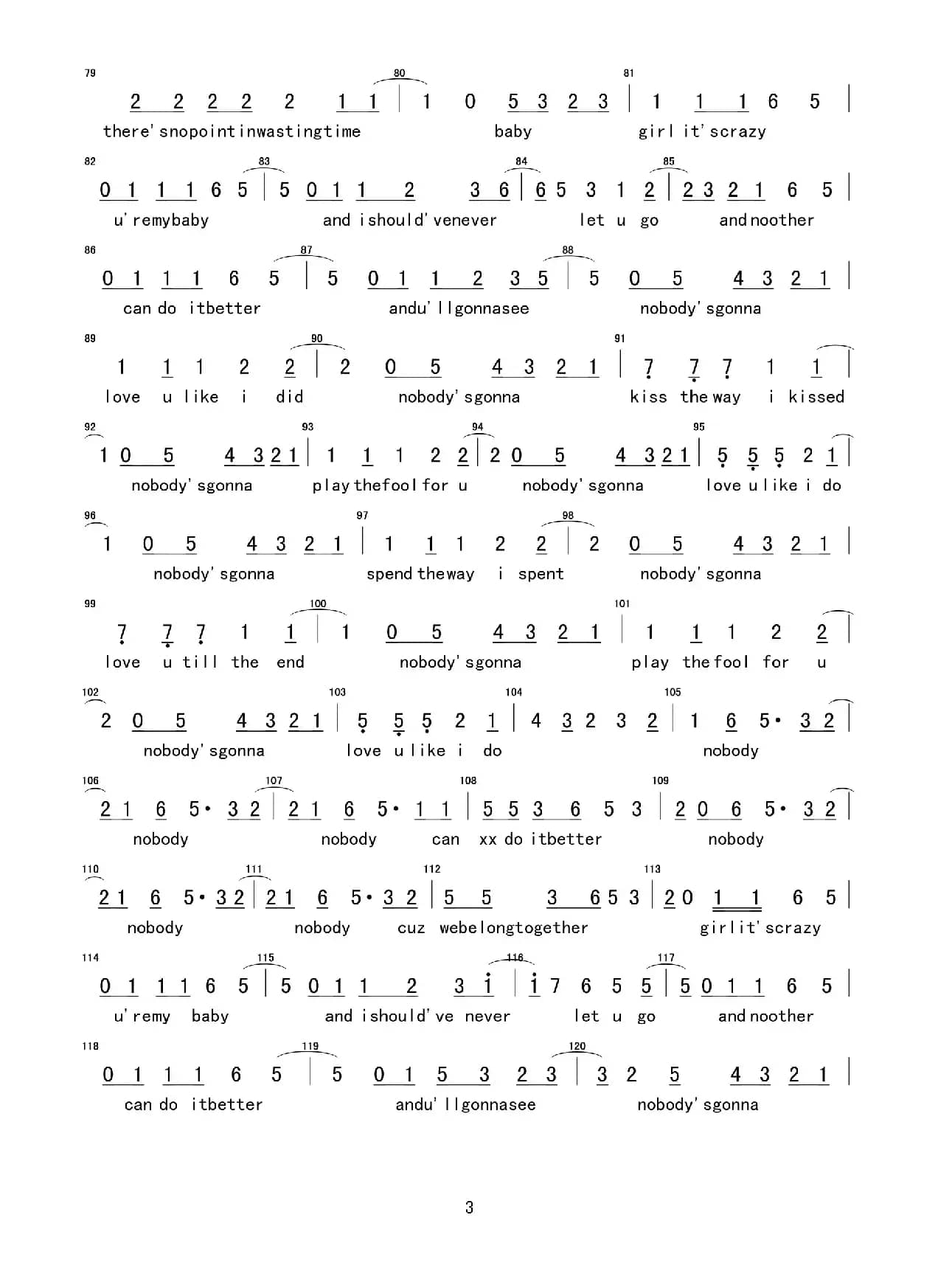 Stevie Hoang - Nobody（简谱）