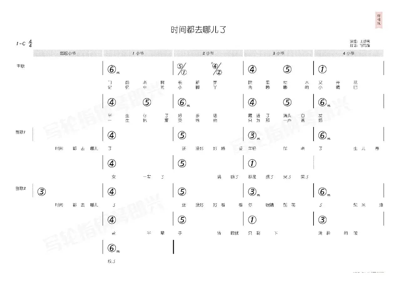 时间都去哪了（简和谱）