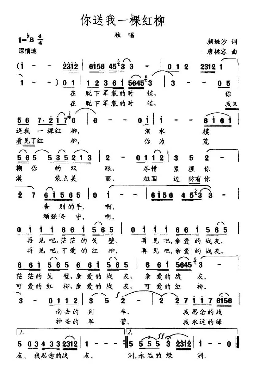 你送我一棵红柳