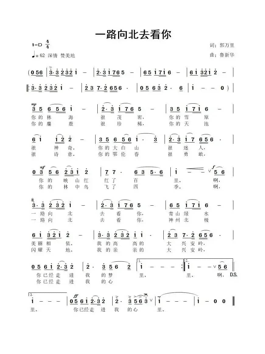 一路向北去看你