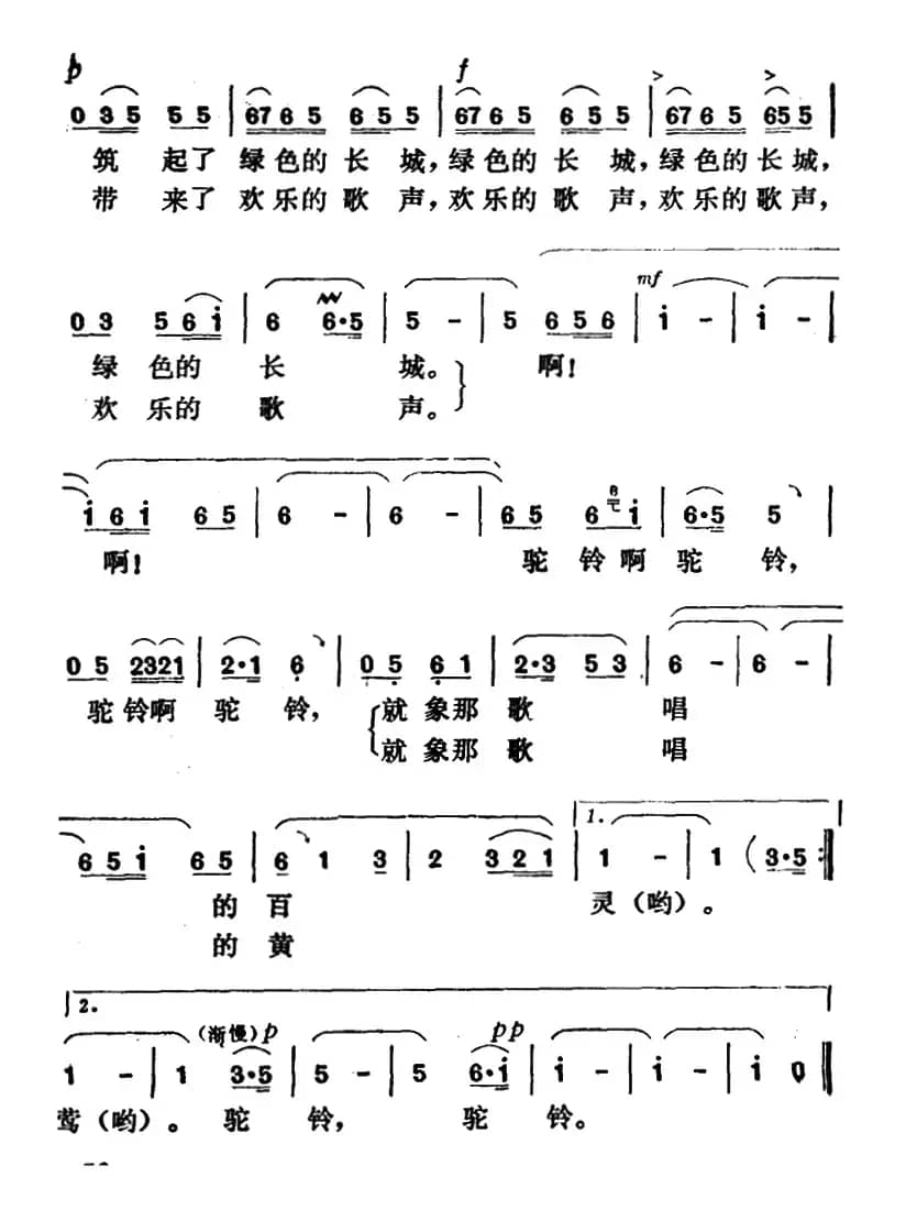 驼铃（任志萍词 马骏英曲）
