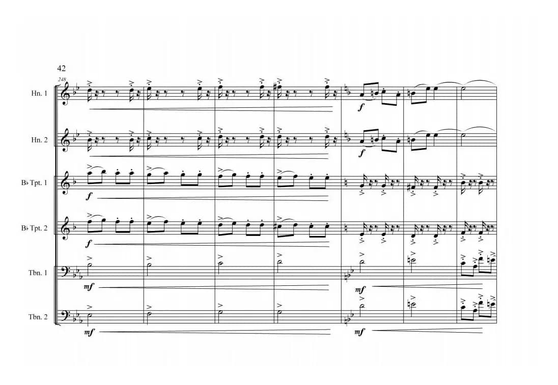 铜管六重奏《中国航母前奏曲》总谱（周开屏原创）