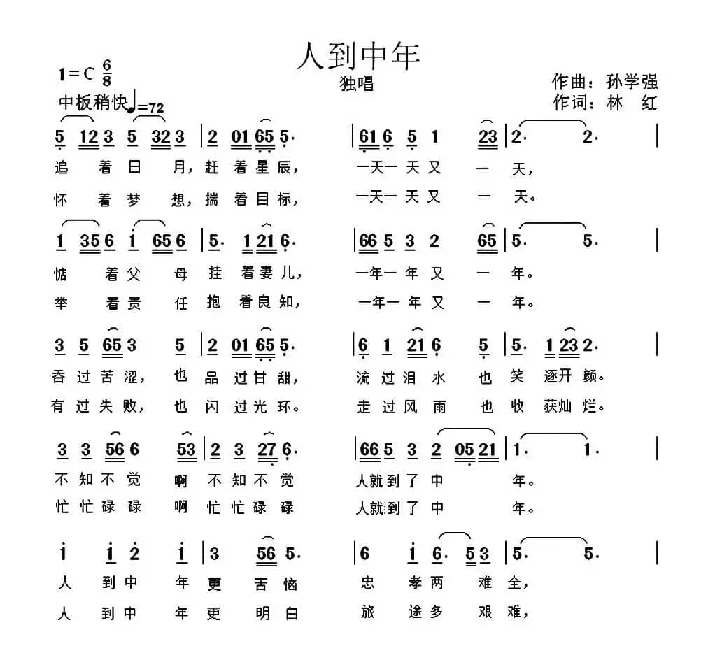 人到中年（林红词 孙学强曲）