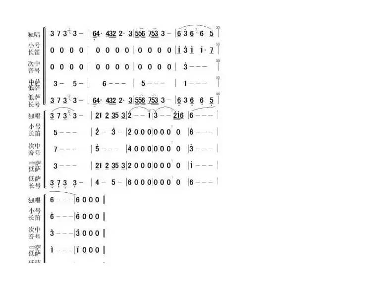 美丽家园(军乐总谱)1，2，3