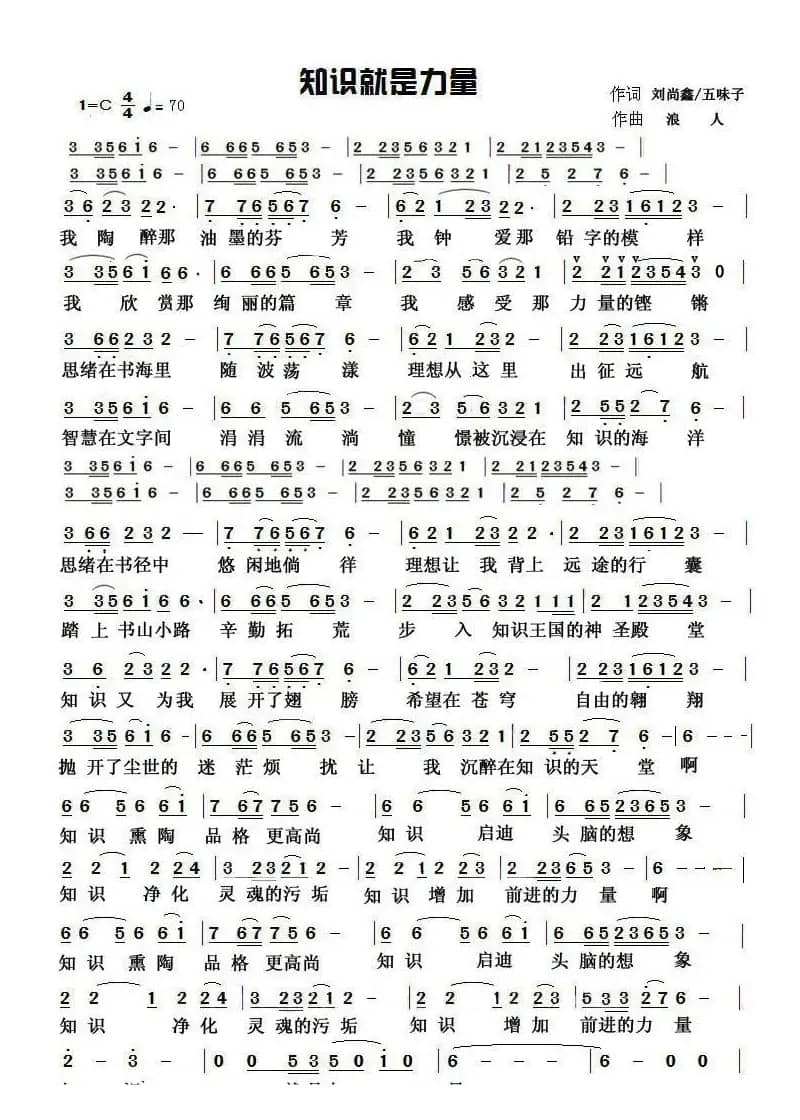 知识就是力量（刘尚鑫 五味子词 草原浪人曲）