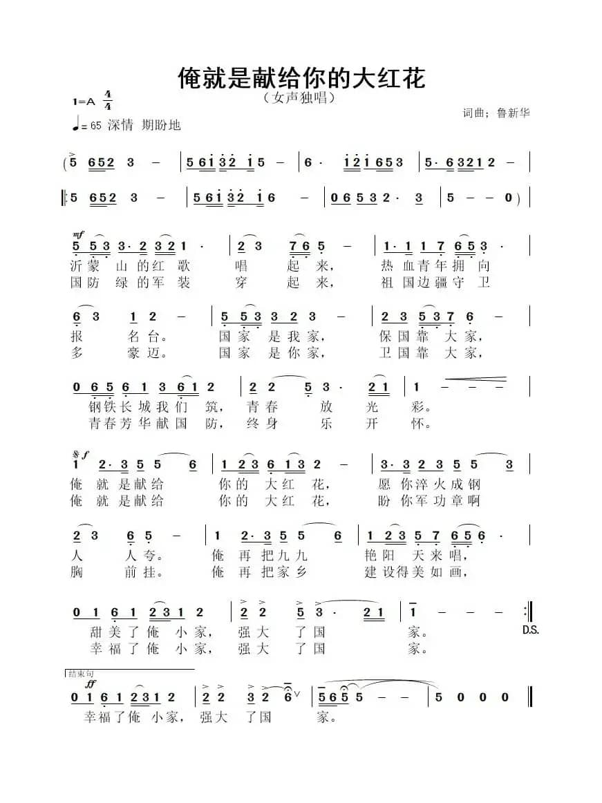 俺就是献给你的大红花