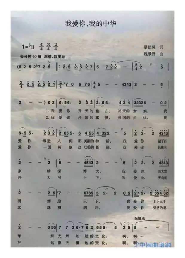 我爱你，我的中华