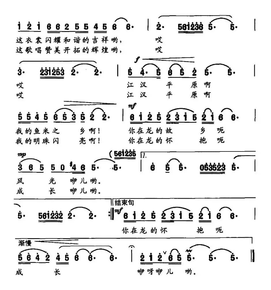 江汉平原（饶雨淋词 侯卫国曲）