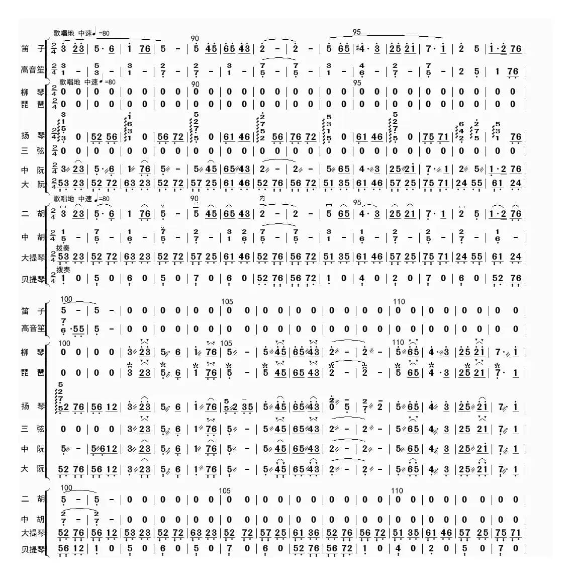 大寨红花遍地开（总谱（修改版））