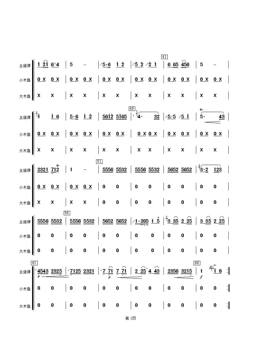 喜洋洋（木鱼分谱）