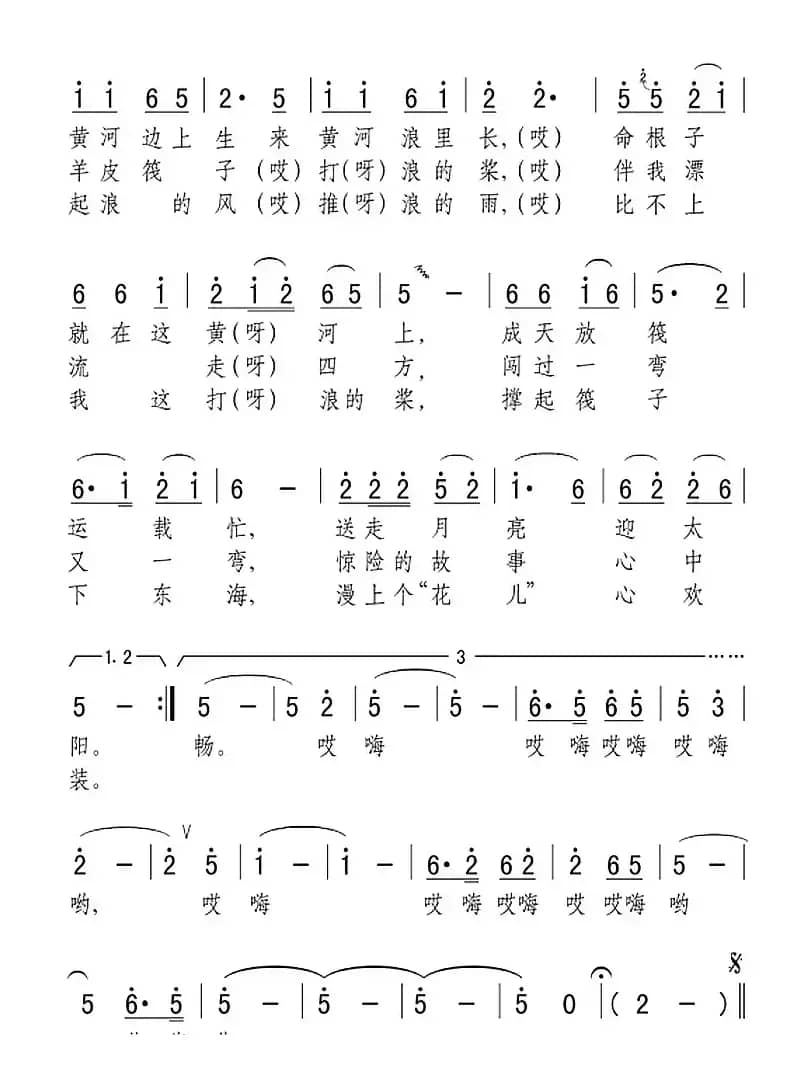 羊皮筏子打浪的桨（第十届CCTV青歌赛演唱歌曲）