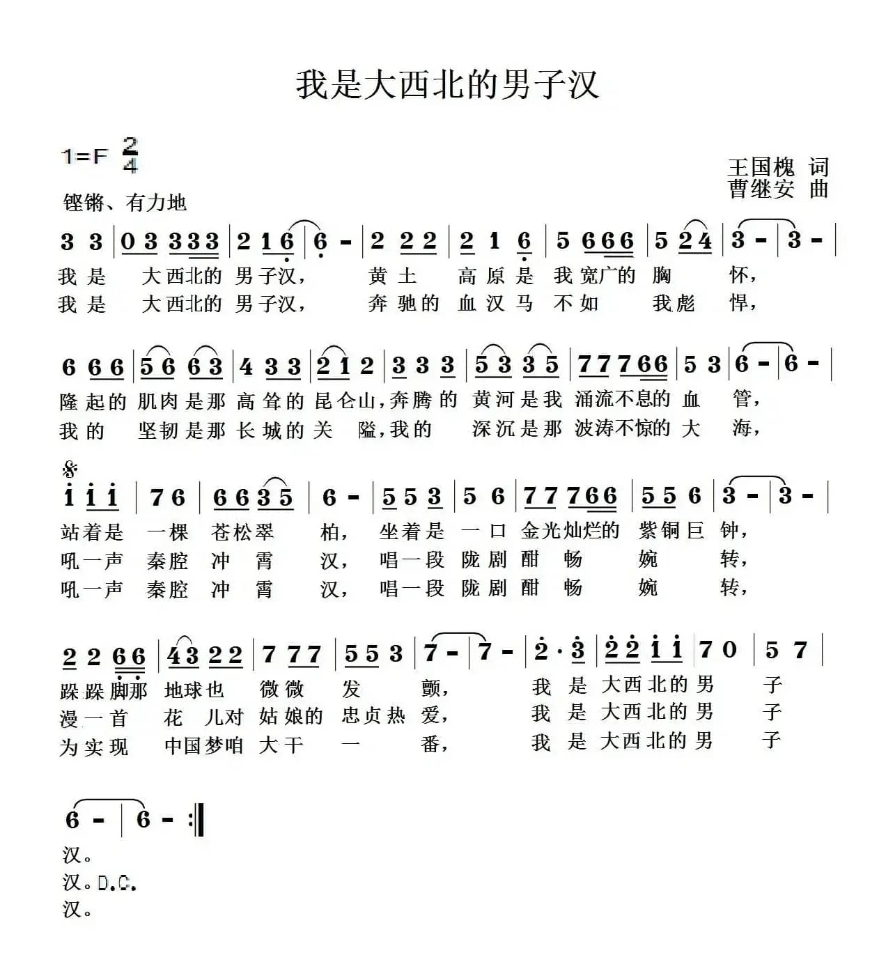 我是大西北的男子汉