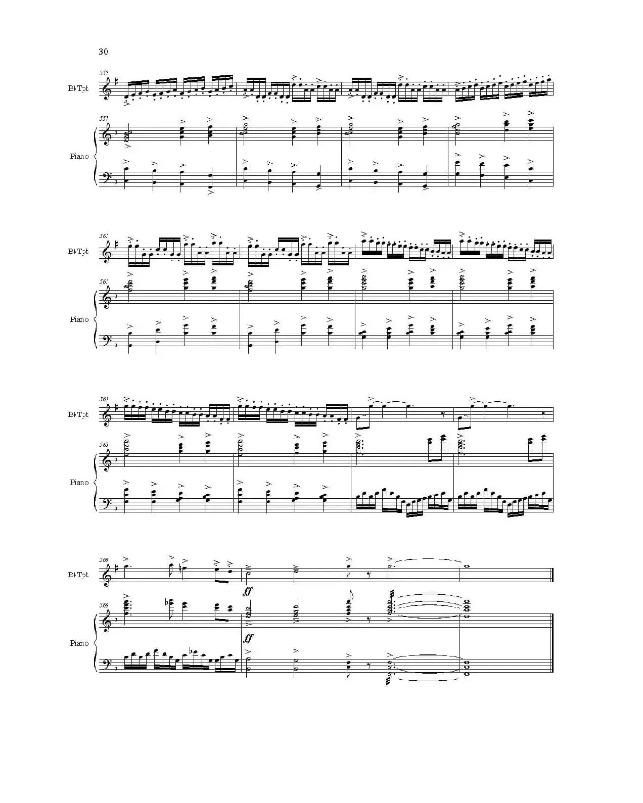 小号小协奏曲《祖国我属于你》总谱（周开屏原创）