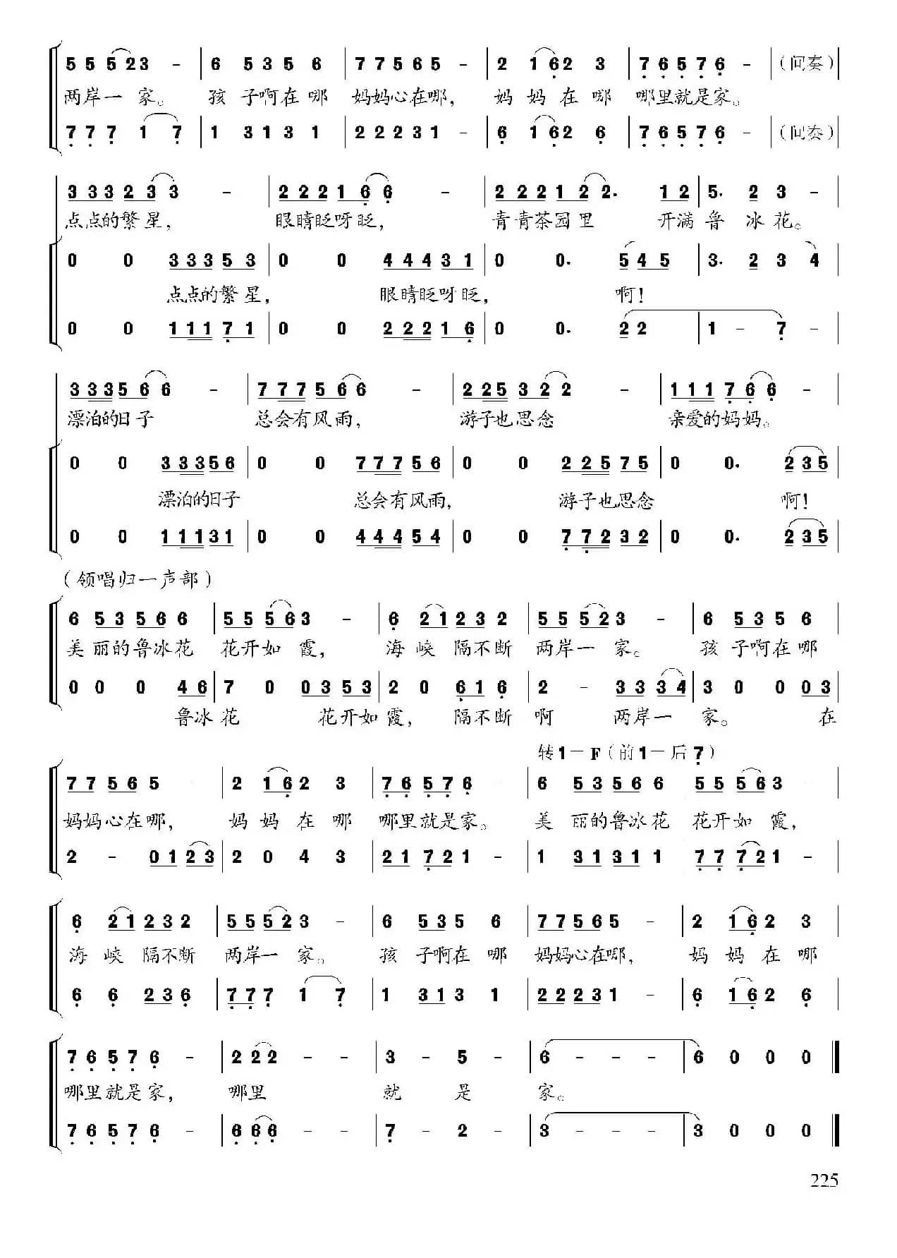 鲁冰花开（合唱）