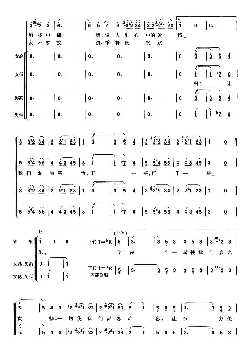 饮酒歌（选自歌剧《茶花女》）