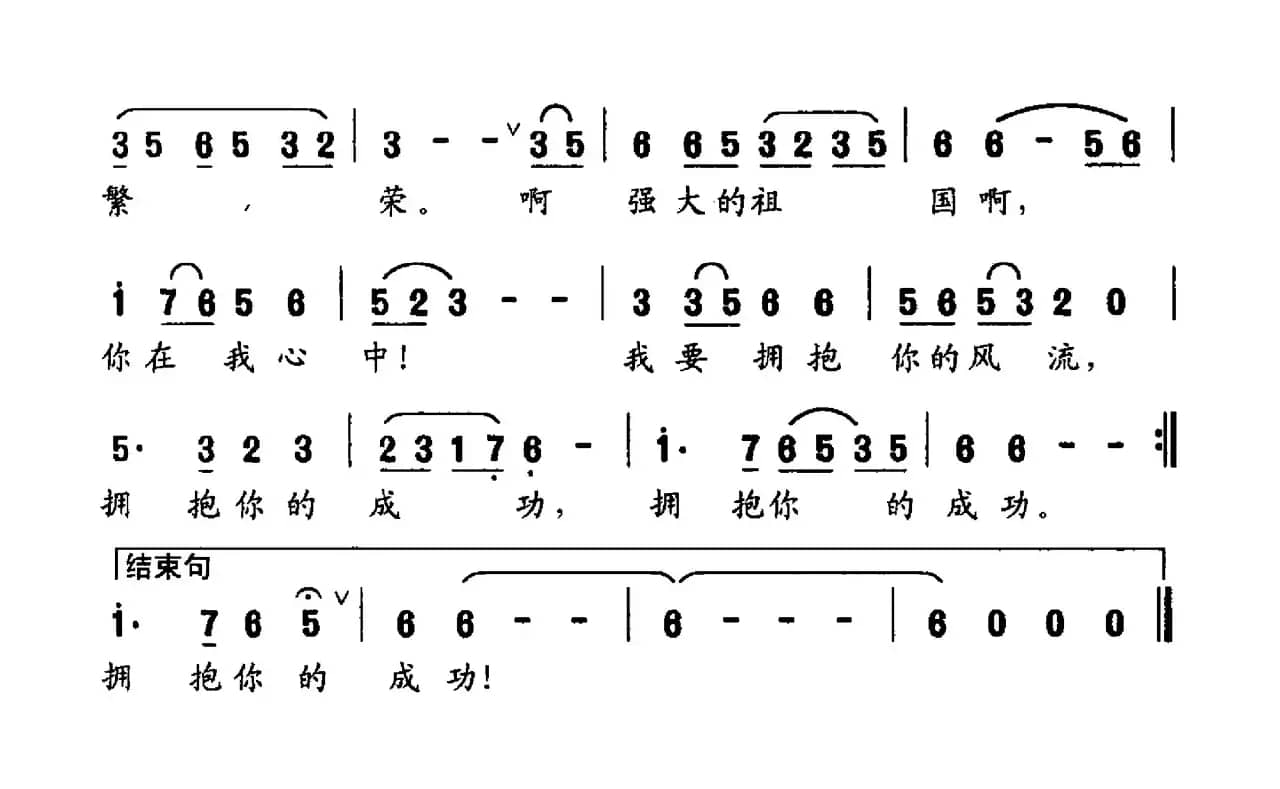祖国，你在我心中（周廷发词 杨培彬曲）