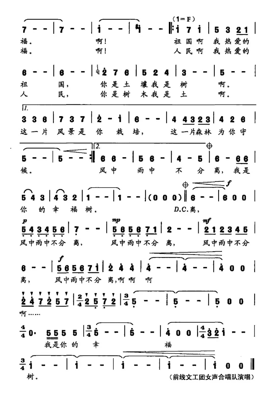 幸福树（女声合唱）