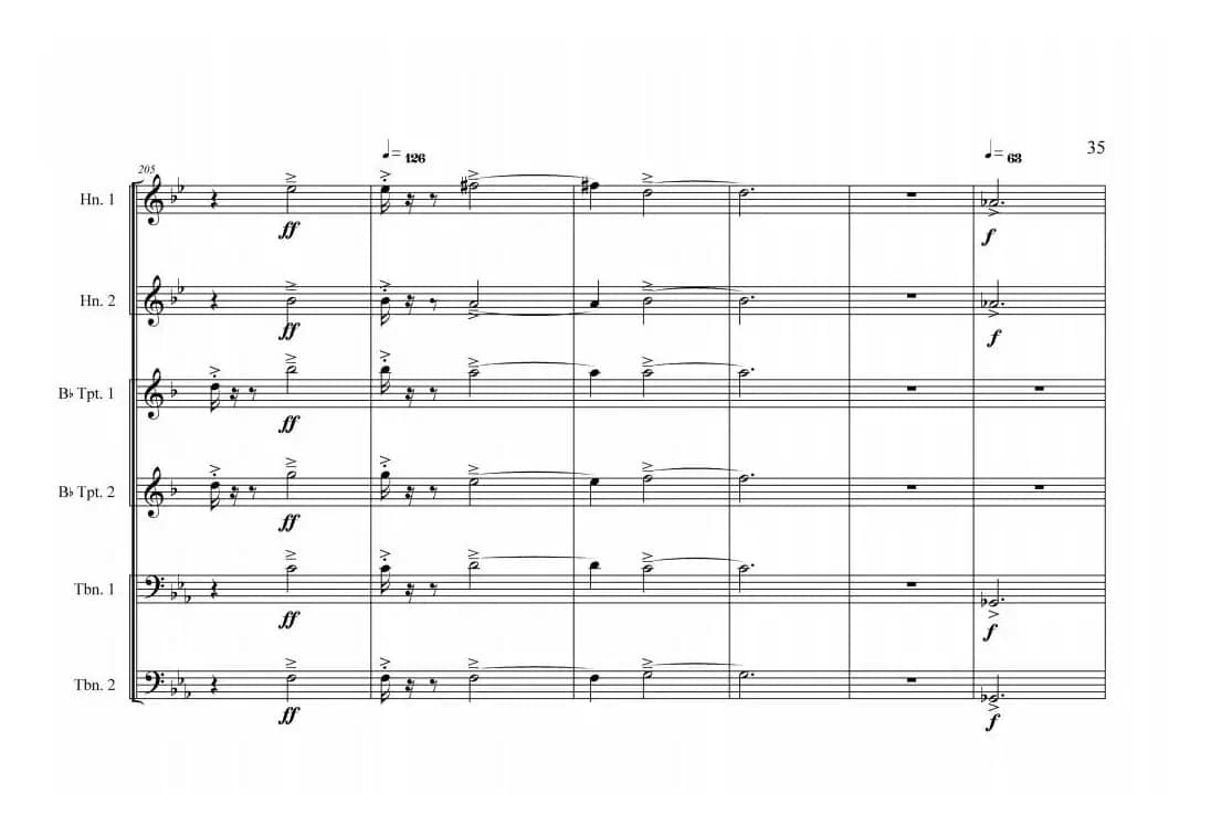 铜管六重奏《中国航母前奏曲》总谱（周开屏原创）