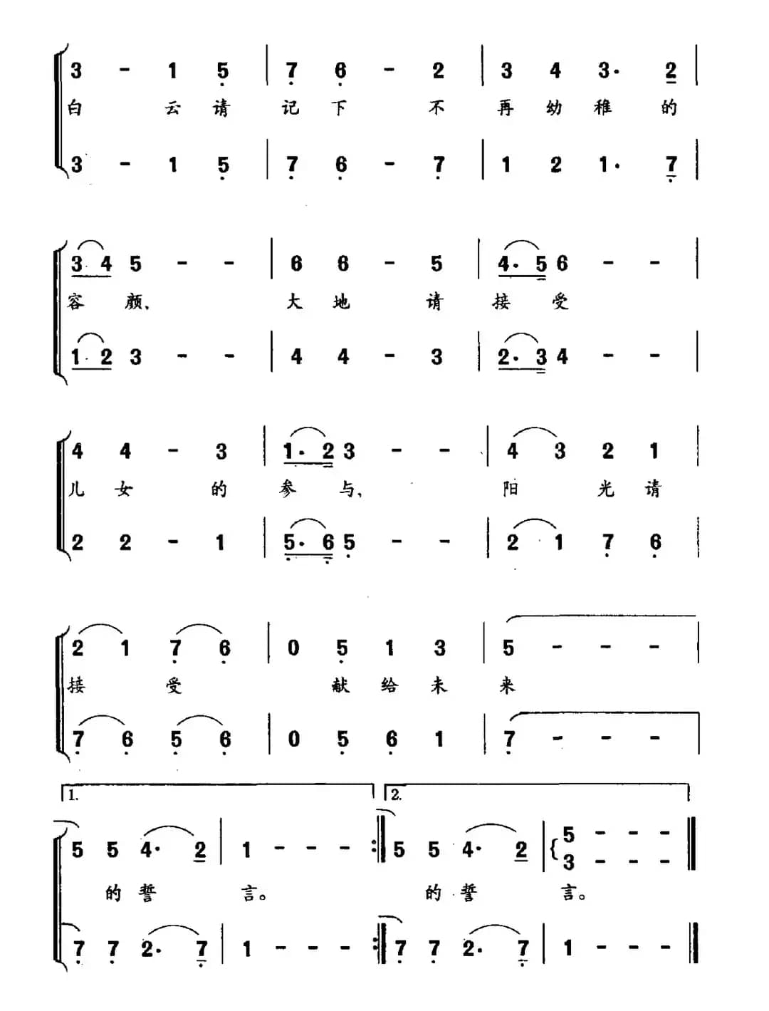 阳光下的誓言（为十八岁成人仪式作）
