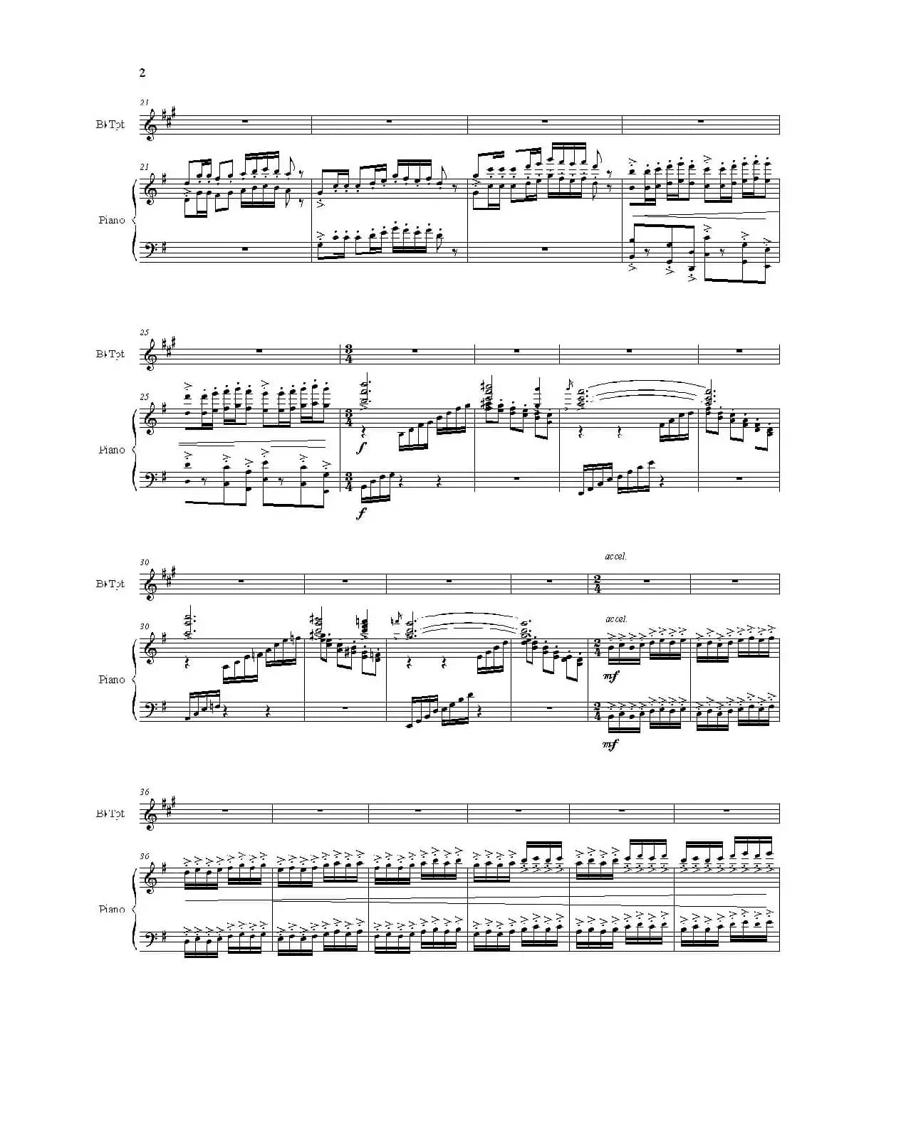 小号小协奏曲《祖国我属于你》总谱（周开屏原创）