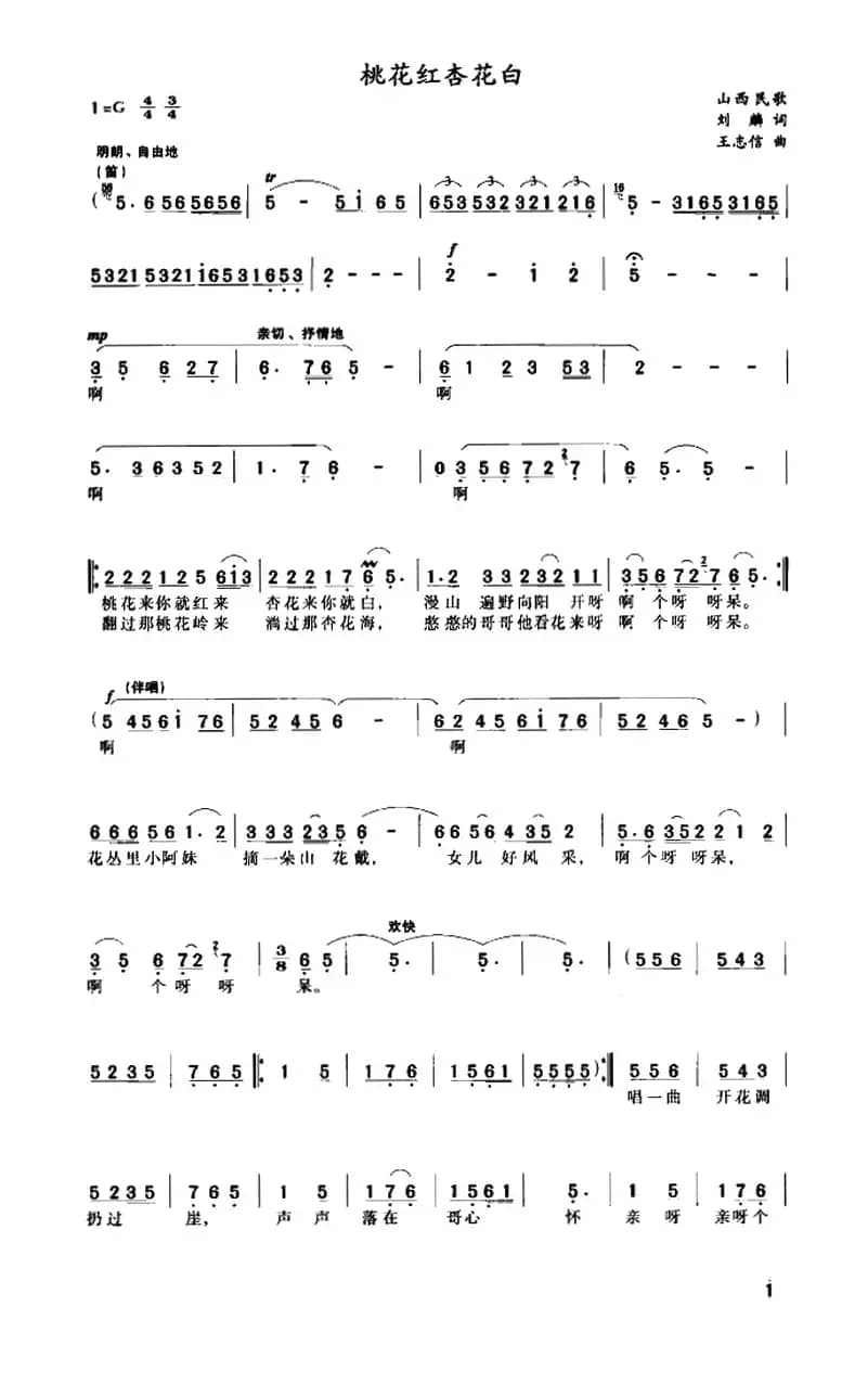 桃花红杏花白（刘麟编词 王志信编曲）
