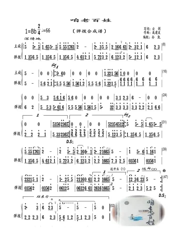 咱老百姓（弹拨乐合成谱）