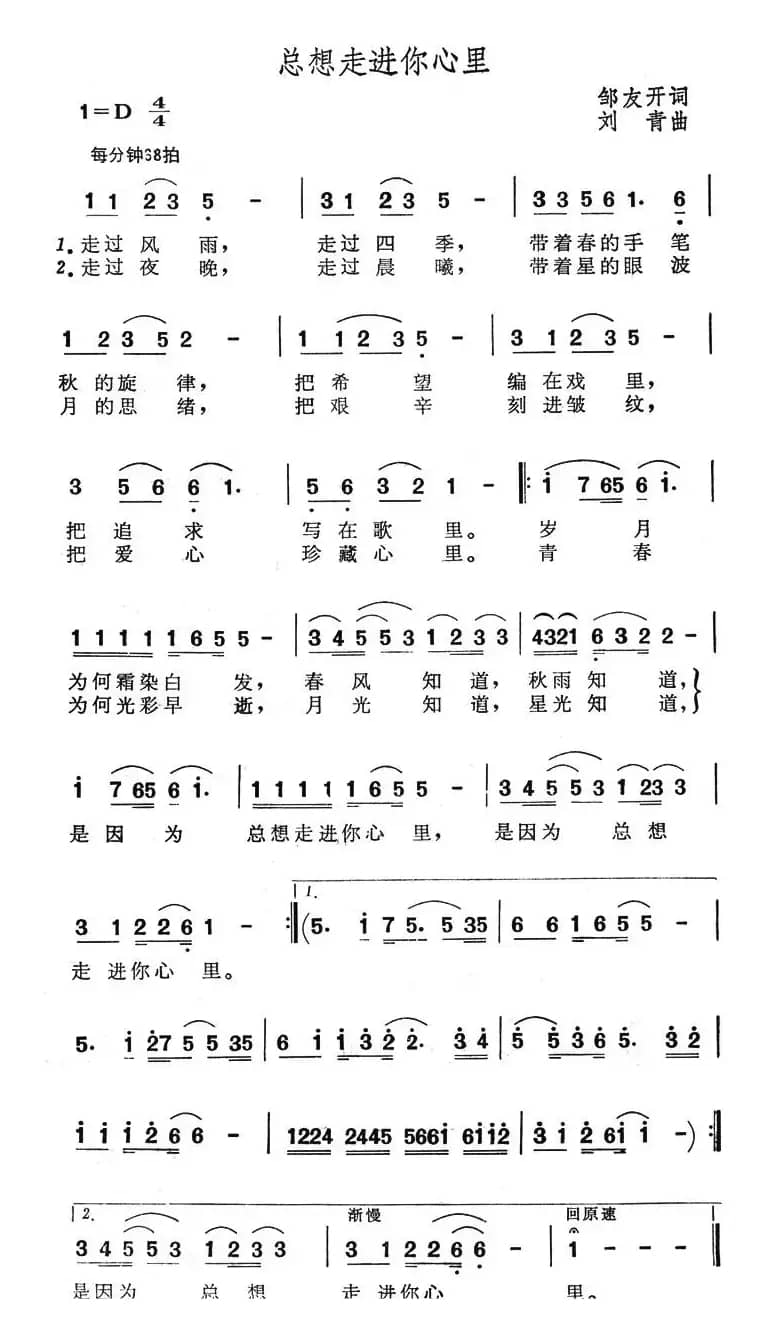 总想走进你心里