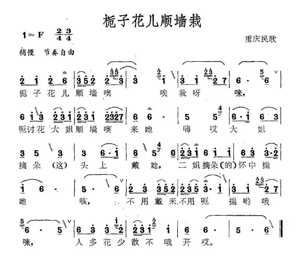 栀子花儿顺墙载
