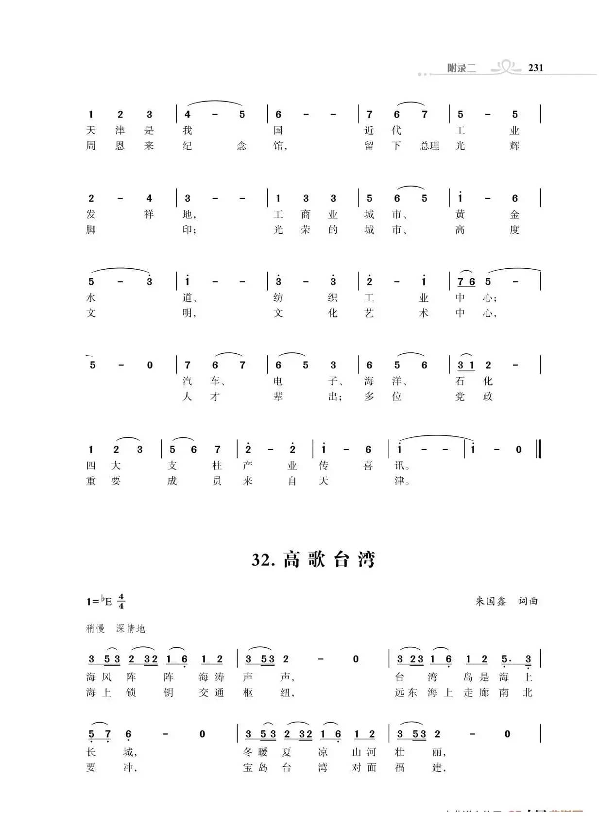 全中国34个省份34首高歌（朱国鑫词曲）