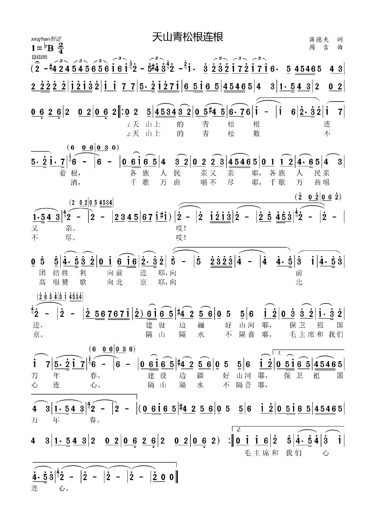 天山青松根连根