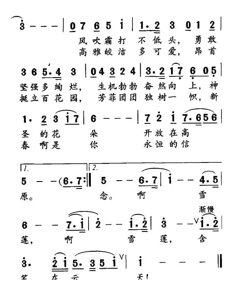 雪莲赞（志同词 田光曲）