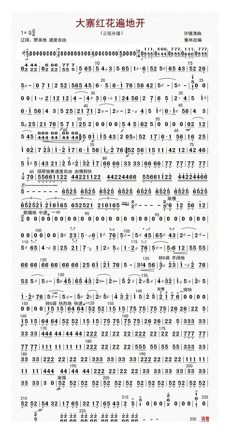 大寨红花遍地开（三弦（修改版））